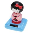 thumbnail image 2 of BRIGHTFUFU Rosa creativo kimono muñeca adorno de coche con energía solar decoración interior del coche cabeceando muñeca japonesa Maiko diseño regalo para decoración de escritorio en casa, 2 of 8