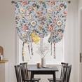 thumbnail image 3 of Vintage Spring Floral Tie Up Curtains for Windows, Adjustable Balloon Window Shades, Farmhouse Flowers Blue Vintage Kitchen Window Treatments Adjustable Roll Up Curtain for Basement/Nursery 52"x45", 3 of 8
