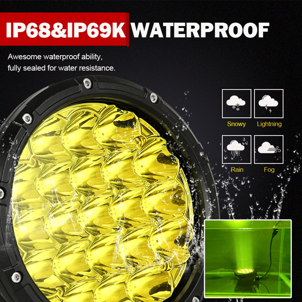 7inch Amber LED Offroad Lights Round Pair 210W 32000LM Spotlights  Yellow Fog LED Driving Work Light Pods Waterproof Universal for Truck 4x4  SUV ATV UTV Cars