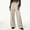 Beige, variant on Women's High Waist Asymmetrical Wrap Pants Wide Leg Straight Leg Trousers With Ribbon Detail Casual Flowy Palazzo Pants Beige XXL