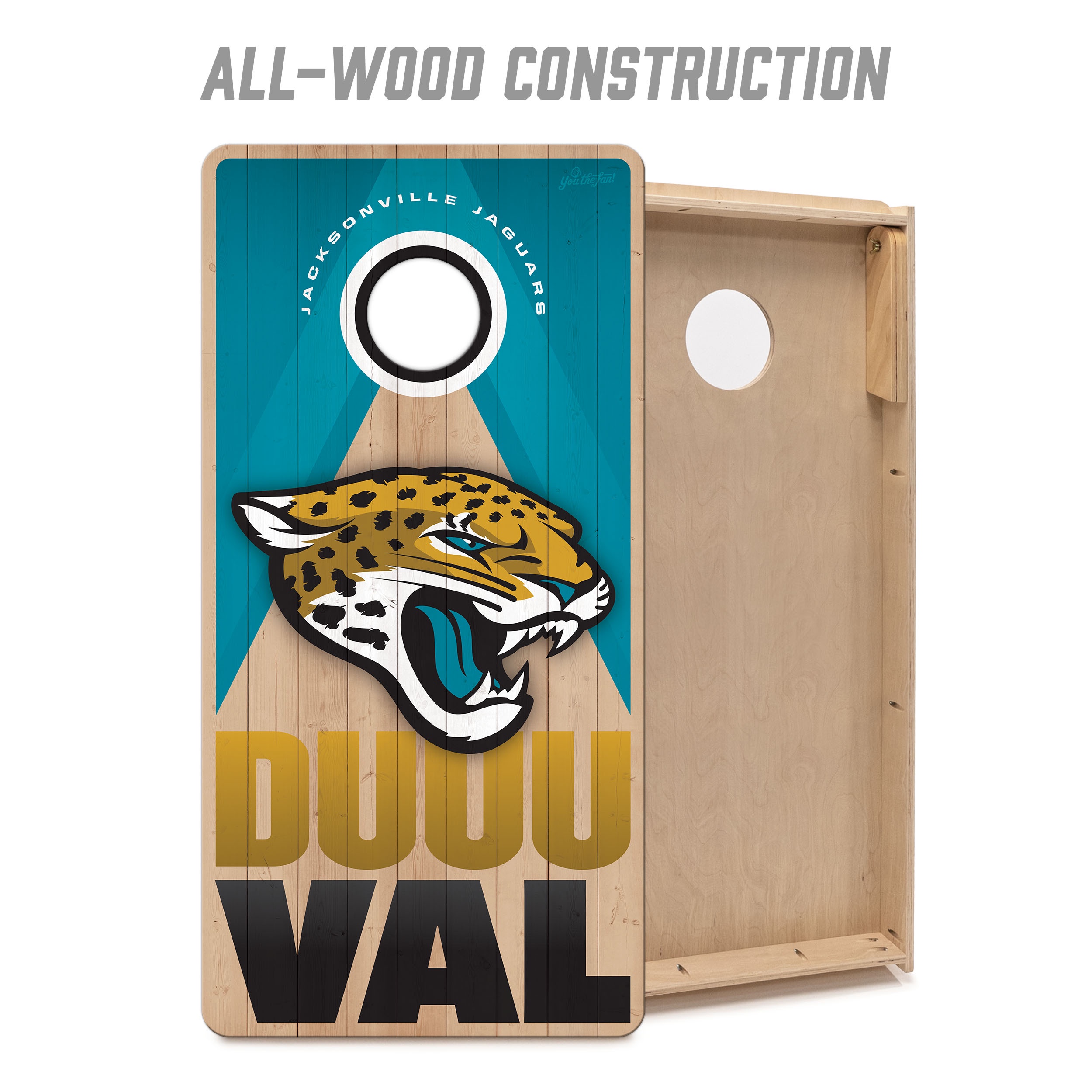 YouTheFan NFL Jacksonville Jaguars 2x4 Slogan Series Cornhole NO BAGS