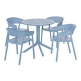 thumbnail image 2 of WestinTrends Playa 5-Piece Modern Patio Round Dining Table Set with Stackable Patio Dining Chairs, French Blue, 2 of 13