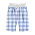thumbnail image 4 of UAMVSH Women's Plaid Bermuda Shorts Elastic Waist Knee Length Shorts Casual Pockets Summer Shorts Streetwear with Drawstring, 4 of 4