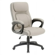 Managers Chair Charcoal Gray Faux Leather and Grey Mesh Accents with Padded Arms