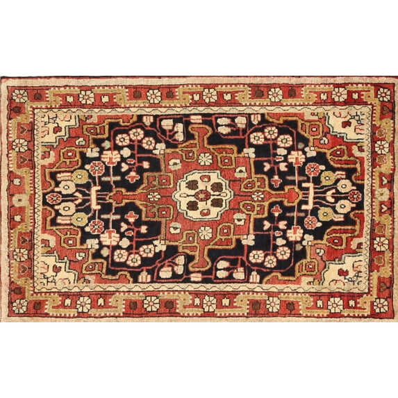 Ahgly Company Machine Washable Indoor Rectangle Traditional Sand Brown Area Rugs, 5' x 8'