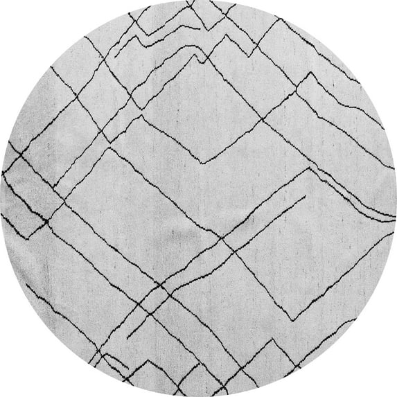 Ahgly Company Indoor Round Solid Gray Modern Area Rugs, 3' Round