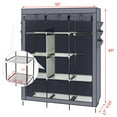 thumbnail image 4 of SalonMore Portable Clothes Closet Non-woven Fabric Wardrobe Double Rod Storage Organizer, 4 of 11