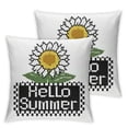 thumbnail image 2 of Acheng Hello Summer Sunflower Pillow Covers Black and White Buffalo Check Plaid Home Decor Throw Pillow Cases Yellow Floral Farmhouse Outdoor Sofa Couch Cushion Cover,Set of 2 White, 2 of 6