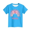 thumbnail image 4 of ITSAME Girls T-Shirt, Mother's Day Print Crewneck Short Sleeve Fashion Casual Tops for Kids Blue Size 10-11T, 4 of 5