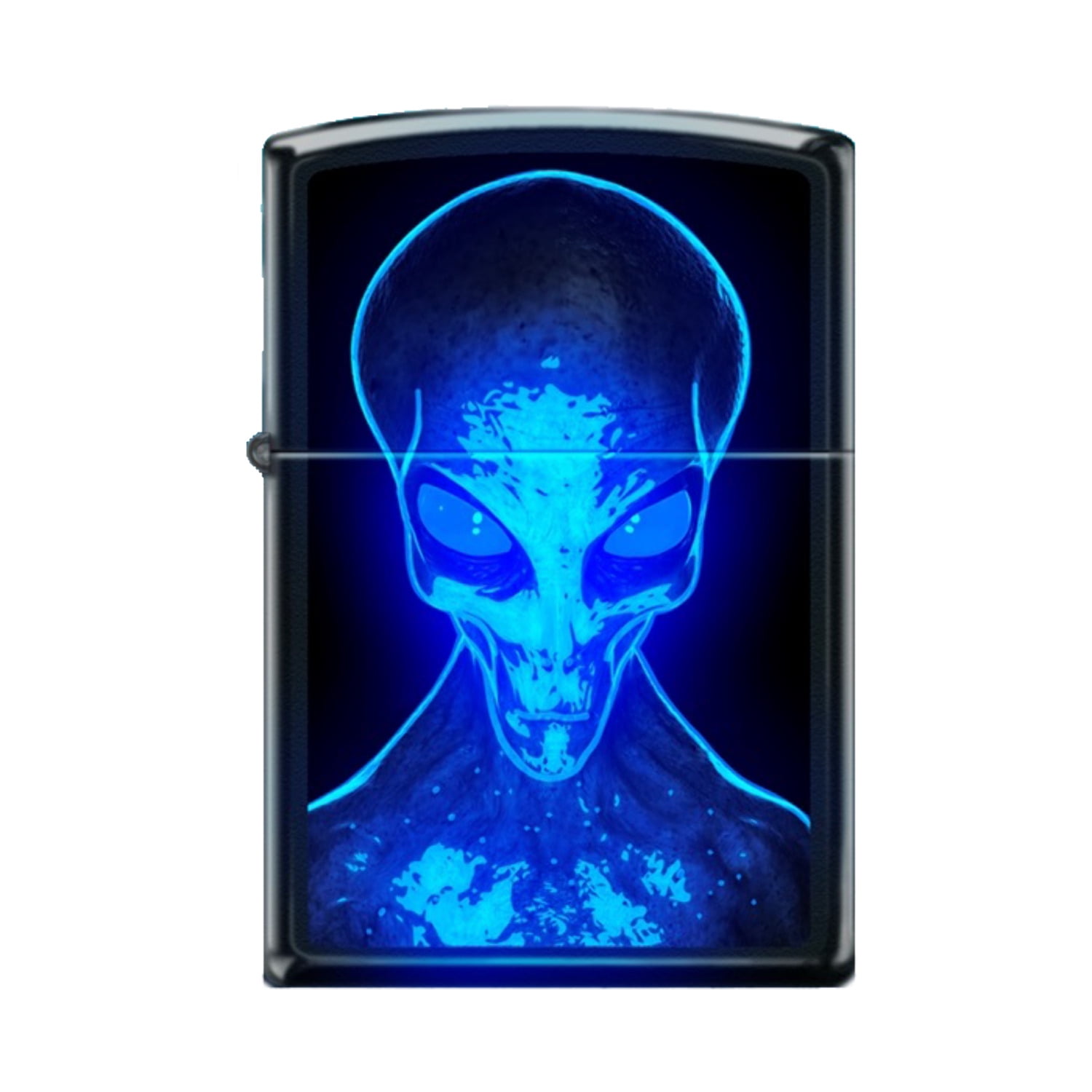 Zippo Lighter - Black Light Alien