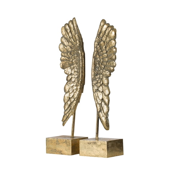 Wing Bookends - Set of 2 - 10" x 4" x 20" - Gold