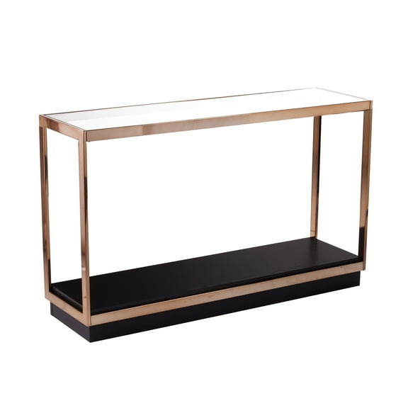 SEI Furniture Lexina Glass-Top Console Table in Champagne-Black