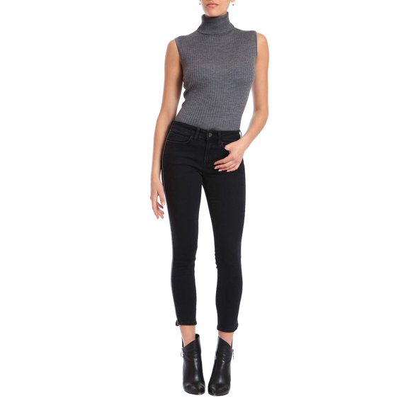 Mavi Women's Adriana Ankle Smoke Embelished 27/28 Mid Rise Super Skinny Jeans