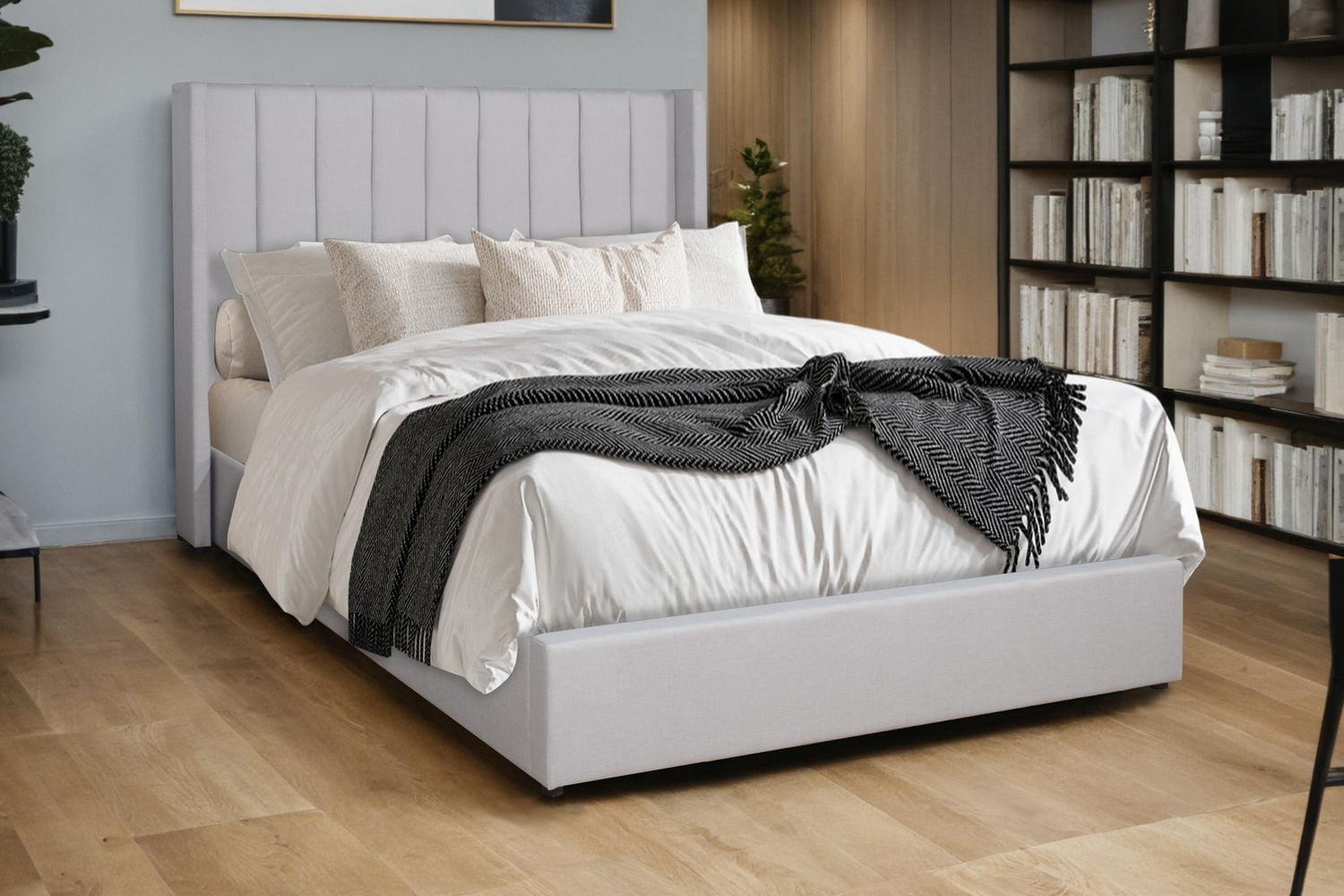 K-Living Penny Lift Up Storage King Size Fabric Bed! NO BOX SPRING IS REQUIRED!
