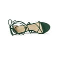 thumbnail image 4 of BLISSFUL STEP Women's Back to School Straps Kitten Heel Lace Up Sandals Green 6, 4 of 7