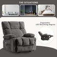 thumbnail image 6 of JONPONY Manual Recliner Chair with Heat Therapy and Massage Function, Heavy Duty Reclining Mechanism Massage Chair, Elderly Single Rocker Sofa with Cup Holders for Bedroom Home Theater,Grey, 6 of 11