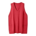 thumbnail image 4 of YMNXA Women'S Sweater Vest Sleeveless V Neck Solid Color Fashion Comfortable Knitwear Pullover Top For Casual Daily Wear Red Xl, 4 of 5