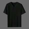 thumbnail image 7 of Mens Workout Shirt Fashion Sports Trend V Neck Short Sleeved Mens Spring Shirt,Black,S, 7 of 7
