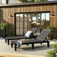 thumbnail image 7 of QRKD Patio Chaise Lounge Chair Set of 2 Outdoor PE Waterproof Adjustable Easy Assembly Lounge Chairs for Outside Pool Garden Deck Beach (Black, Set of 2), 7 of 7