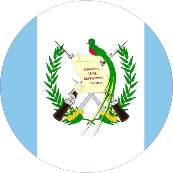 10in x 10in Round Guatemala Flag Sticker