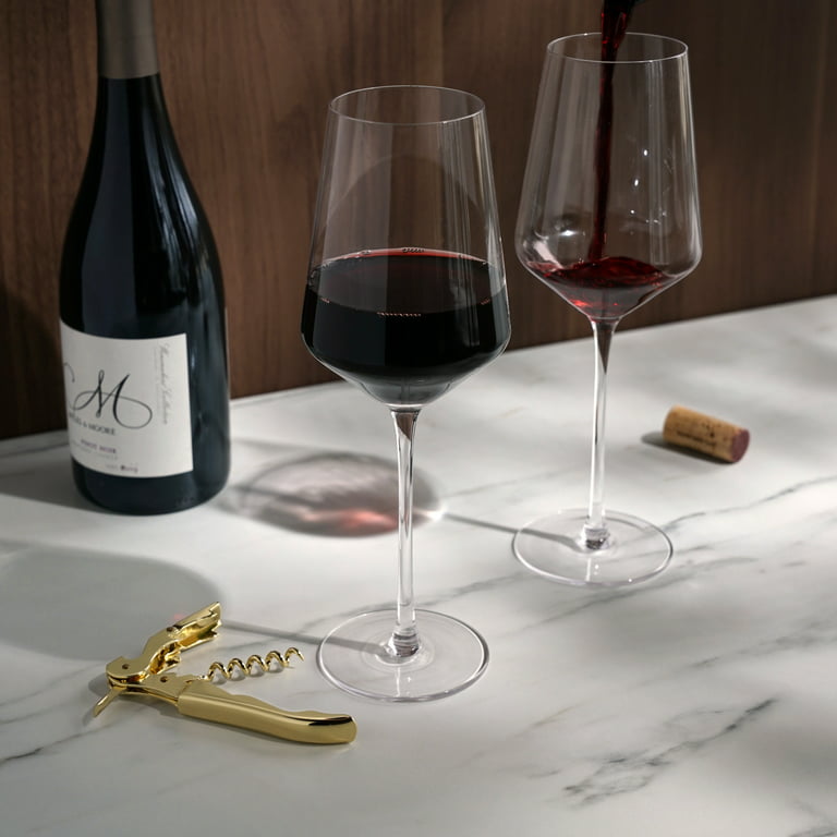 Premium Handblown Colored Burgundy / Bordeaux Wine Glasses Set