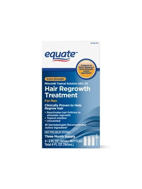 Equate Compare to Men Rogaine Minoxidil Topical Solution 5% Hair Loss & Regrowth Treatment for Male, 3-Month Supply, 6 Fl oz