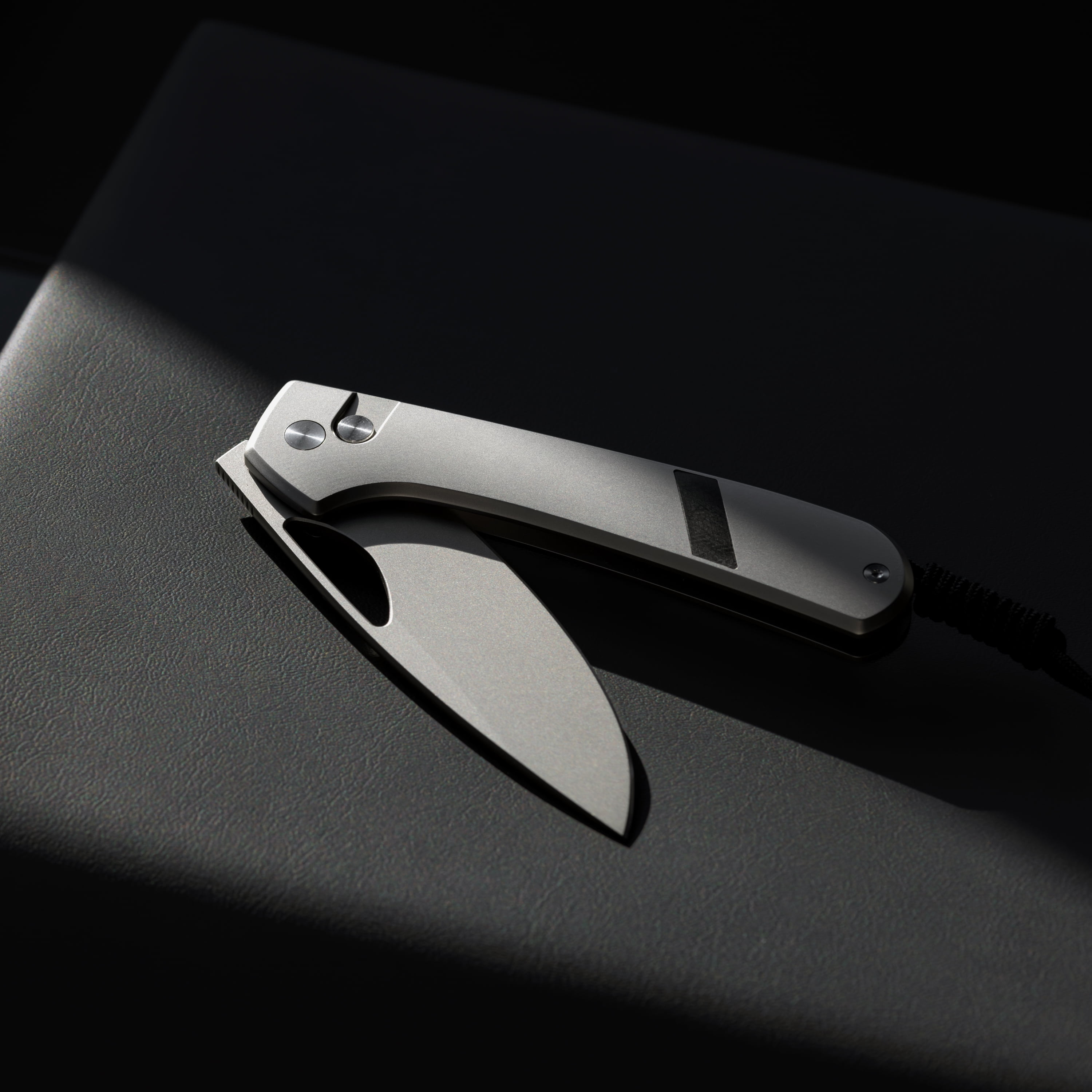 Swiss Tech Losung Premium Folding Knife, Titanium Handle, S35VN Steel, Button Lock, Micarta Inlay