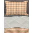thumbnail image 3 of Orange and White Comforter & Sham Bedding Set, Retro Gingham Style Checkered Squares Pattern in Warm Colors Plaid, 3 pcs Duvet Set Microfiber Filling Quilt, 5 Sizes, Orange and White, by Ambesonne, 3 of 4