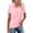 Pink, variant on Womens Short Sleeve Collared Shirt Button Down Top Casual Loose Fit Summer Tee