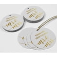 thumbnail image 4 of Inkdotpot 100 Pack ThankYou From The New Wedding Favor Paper Tag Craft Real Gold Foil Hang Tag, 4 of 6