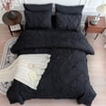 thumbnail image 2 of Juego de ropa de cama Maple&Stone Queen de 7 piezas Black Pintuck, 2 of 6
