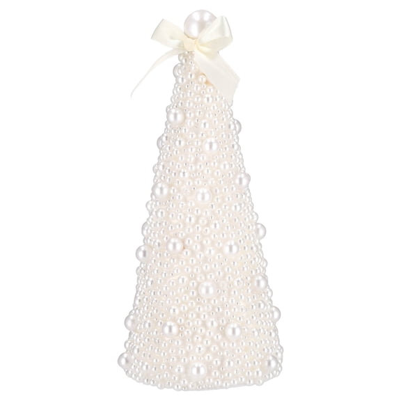 Beaded Tree Christmas Decoration, Cream, 10", by Holiday Time