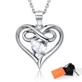thumbnail image 1 of Collar de plata de ley S925 Silvora para mujer Collares con piedra natal del infinito Corazón Cumpleaños Navidad Aniversario San Valentín Joyas Regalos, 1 of 8