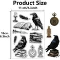 thumbnail image 2 of 1sheet Crow Rubber Stamps Vintage Books Clear Stamp Reusable Feather Transparent Silicone Decorative Seals for DIY Crafting Scrapbooking Greeting Card Making Photo Album Decoration, 2 of 6