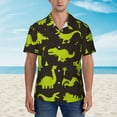 thumbnail image 4 of Easygdp Cute Cartoon Dinosaurs Men'S Summer Casual Short Sleeve,Short Sleeve Button-Down Shirt, Lapel Loose Breathable Hawaiian Short Sleeve - Xx-Large, 4 of 9