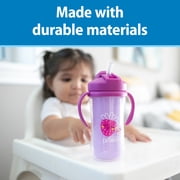 Dr. Browns Milestones Insulated Sippy Cup with Straw & Handles, Green/Purple, 10oz, 12m+, 2 Pack
