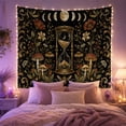 thumbnail image 2 of Hourglass Beneath Moon Phases Among Flowers, Mystical Celestial for Art Lovers, Botanical Wall Art, Halloween Gift Tapestry Wall Hanging for Bedroom, Living Room and Dorm, 2 of 7