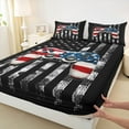 thumbnail image 3 of Feelyou 3D Game Console Bed Sheets for Boy, Vintage Camo US Flag King Sheets, Camouflage Stripe Abstract Sheet Set, Super Cozy Room Decor, 4-Piece, 3 of 7