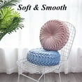 thumbnail image 3 of SHANNA Round Velvet Seat Cushion Pleated Pumpkin Floor Throw Pillow 14''x14'' Soft Decorative for Bed Sofa Couch Car Seat, Light Green, 3 of 5