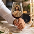 thumbnail image 4 of Christmas Nativity Scene Theme Wine Glass Collection, Christmas Wine Glass with HD Vibrant Color Printed Holiday Goblet with Snowflake Decor for Wines Cocktails Holy Family Holiday Party Table Decor, 4 of 6