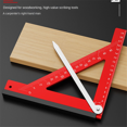 thumbnail image 6 of Horizontal Right Angle Ruler 90 Degree Measuring Ruler Aluminum Alloy Triangle Ruler Carpentry Ruler,1 x Horizontal Right Angle Ruler,Red, 6 of 8