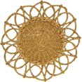 thumbnail image 3 of Fennco Styles Hand Twisted Rattan Placemat 15" Round, 1- Piece - Caramel Boho Flower Table Mat Heat Resistant Insulation for Home, Boho Décor, Dining Table, Banquets, Special Events, 3 of 3