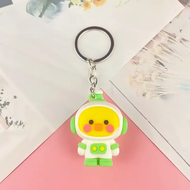 Porte-clés Pendentif Voiture Animal Mignon en PVC Caoutchouc Souple
