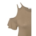 thumbnail image 5 of KOGMO Womens Cold Shoulder Short Ruffle Sleeve Tunic Top With Bow Hemline, 5 of 5
