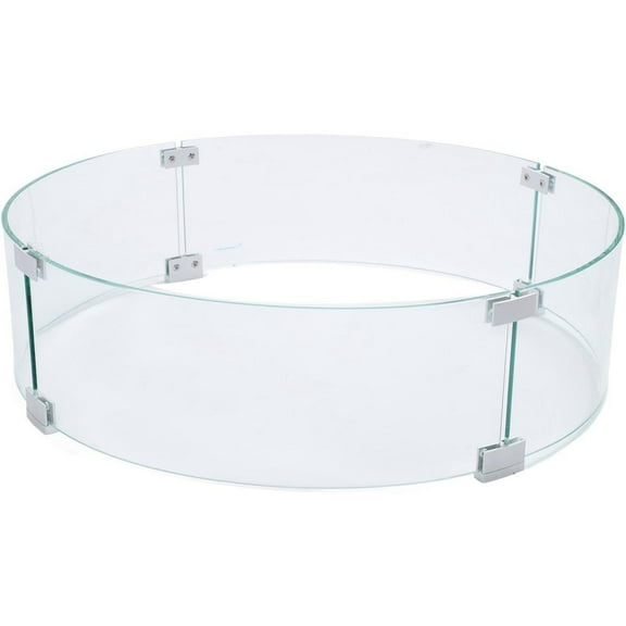 Round Fire Pit Wind Guard Tempered Glass Windscreen Clear Flame 650mm Diameter 6mm Thickness
