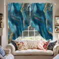 thumbnail image 2 of Abstract Marble Texture Swag Valances for Windows 2 Pack Gradient Gold Deep Blue Art Swag Kitchen Curtains 36 Inches Long Rod Pocket Short Window Treatment for Kitchen Bathroom 28"x36", 2 of 8