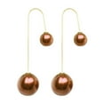 thumbnail image 1 of opvise Earrings U-Shaped Double Sided Faux Pearl Gold Plated Ear Dangle Jewelry for Women, 1 of 8