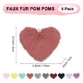 thumbnail image 3 of Uxcell 6-Pack Pompones de Piel Sintética en Forma de Corazón, 3.9 Pulgadas/10 cm, Bolas de Pompón Suaves y Esponjosas [Rosa Púrpura], 3 of 7