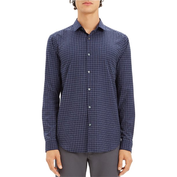 Camisa con Botones Theory Murrary para hombre azul extragrande