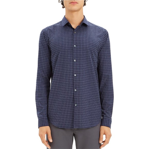 Camisa con Botones Theory Murrary para hombre azul extragrande